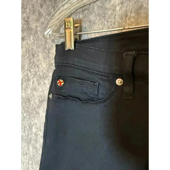 Hudson Jeans Harkin Crop Super Skinny Cuff Denim Black Wash Stretch 28 - Picture 2 of 9